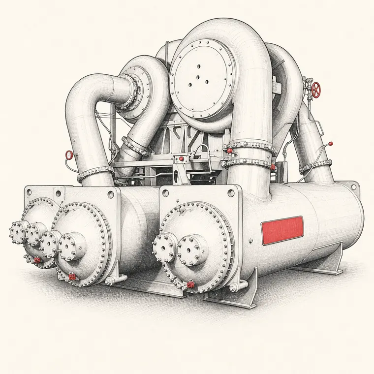 Illustration of the MSG 12/14/16 centrifugal compressor