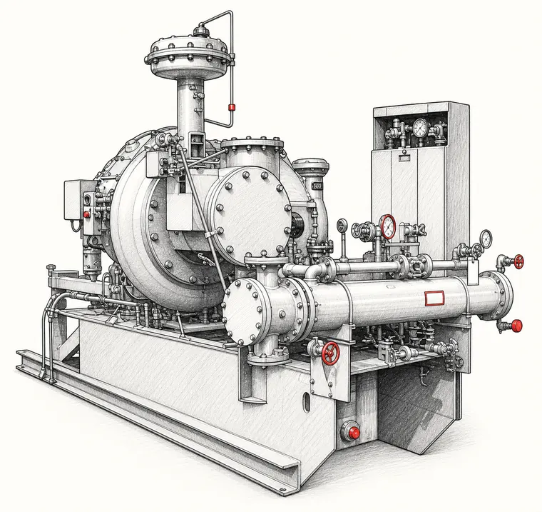 Illustration of the MSG 4/5 centrifugal compressor