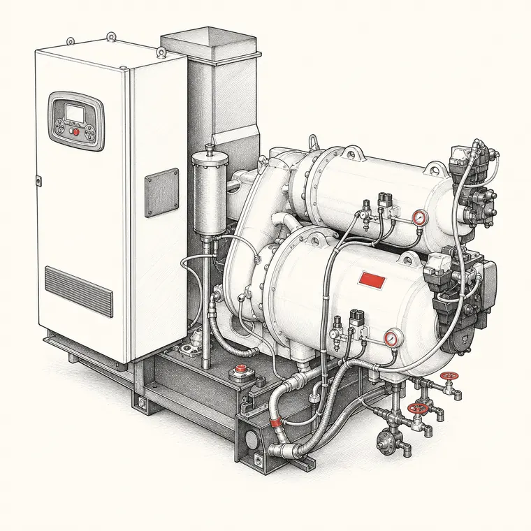 Illustration of the MSG Centac C700 centrifugal compressor