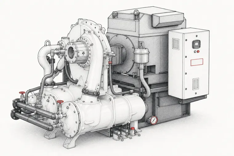 Illustration of the MSG Centac C800 centrifugal compressor
