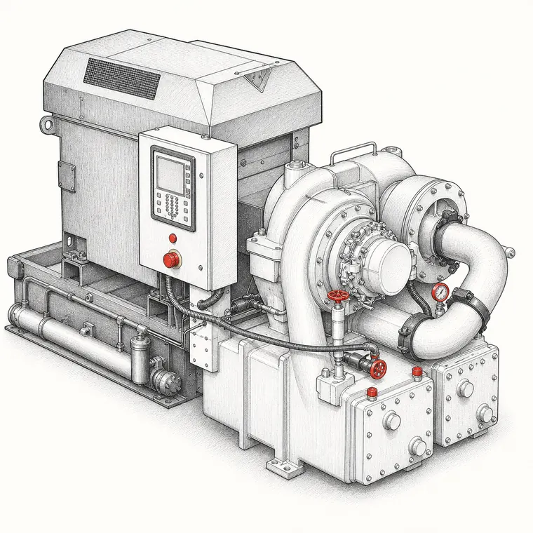 Illustration of the MSG TURBO-AIR 6000 centrifugal compressor