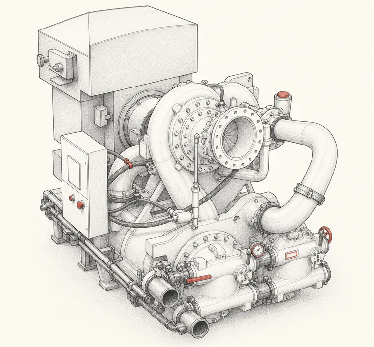Illustration of the MSG TURBO-AIR NX 12000 centrifugal compressor
