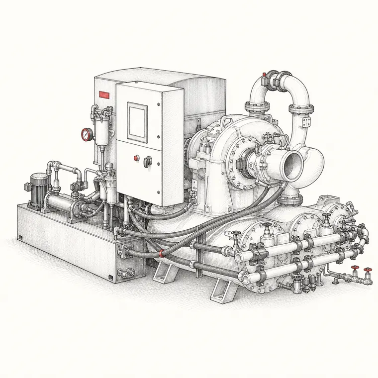 Illustration of the MSG TURBO-AIR NX 2500 centrifugal compressor