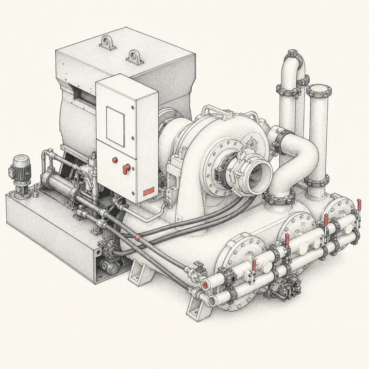Illustration of the MSG TURBO-AIR NX 5000 centrifugal compressor